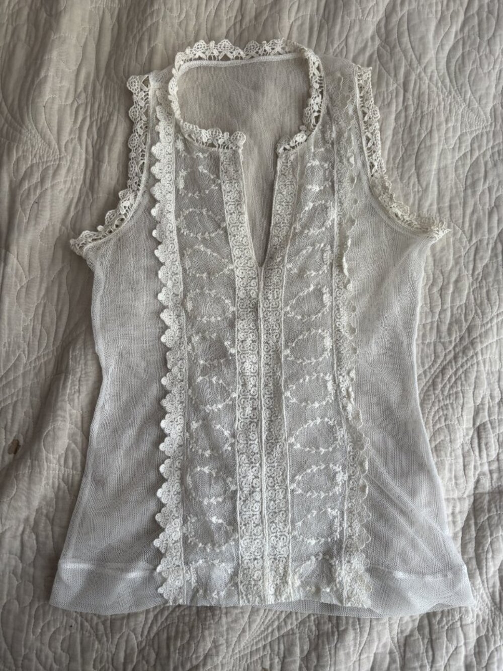 Lacy White Short Sleeve Blouse